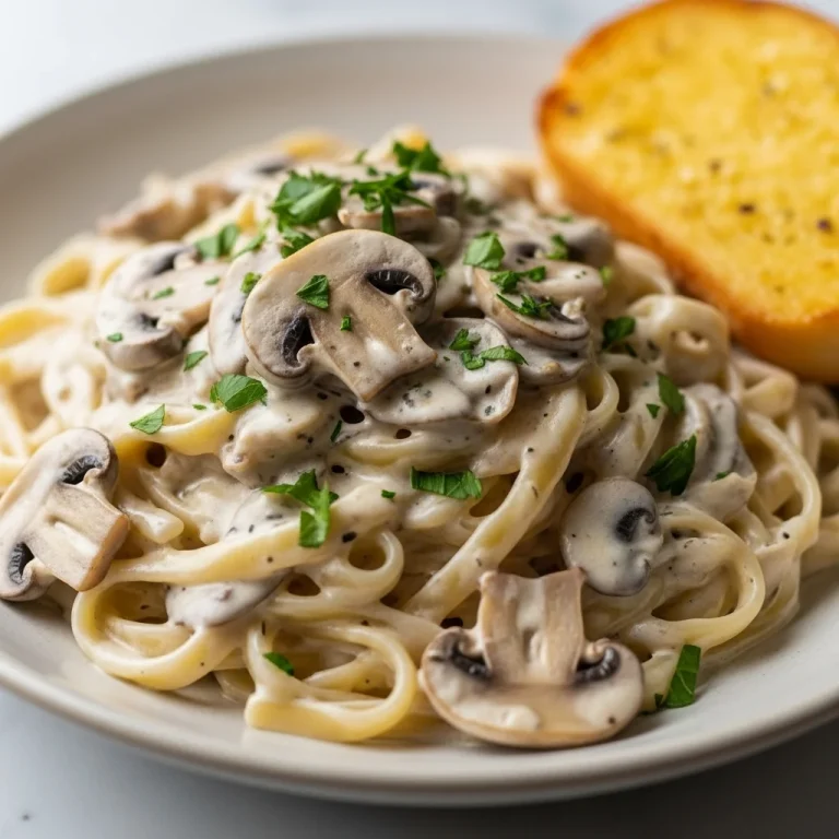 Mushroom Fettuccine Alfredo Pasta