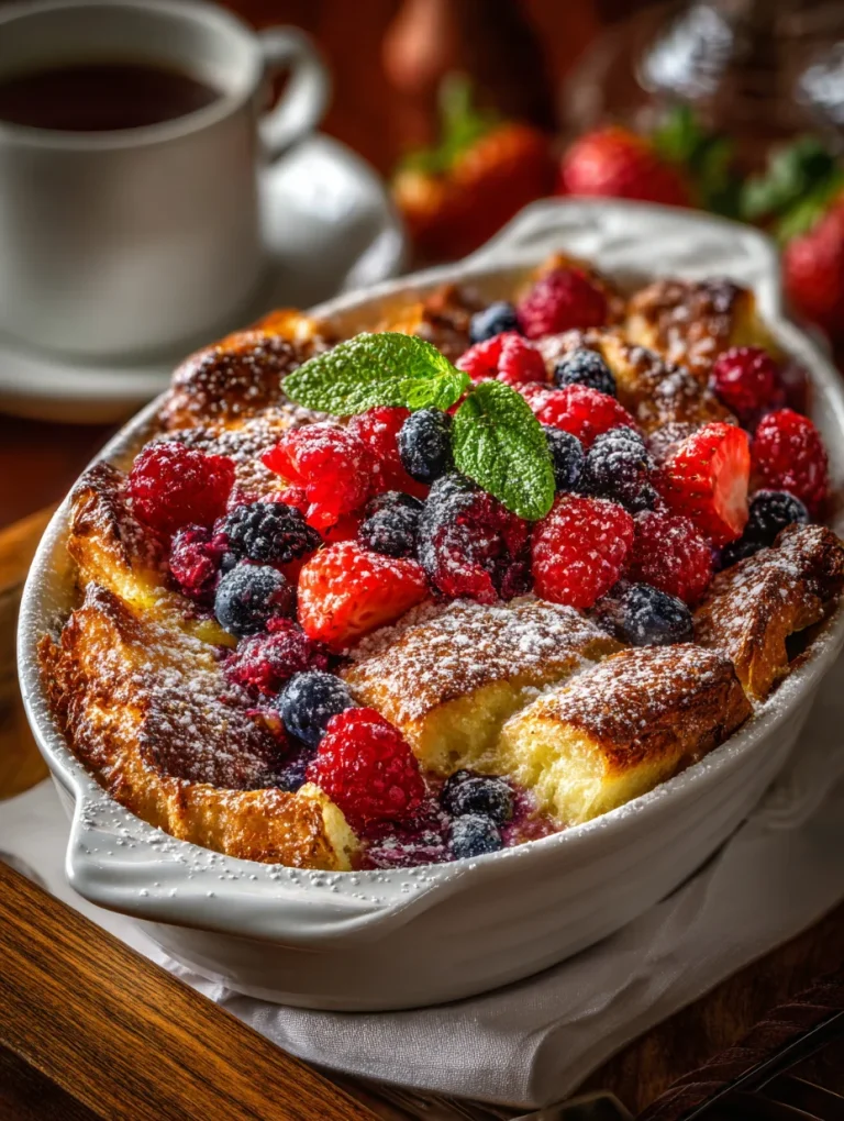 Berry Lemon Croissant Casserole