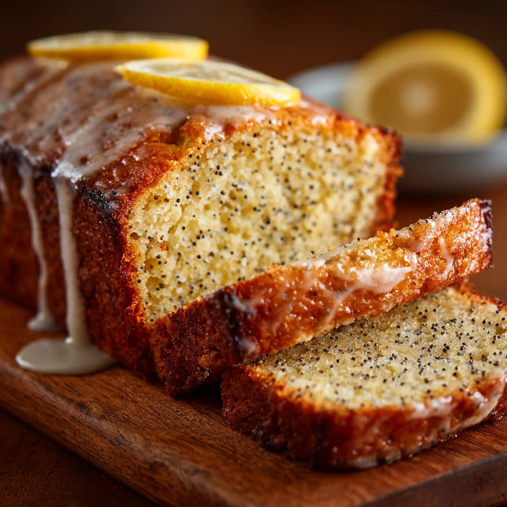 Baked lemon poppy seed cake