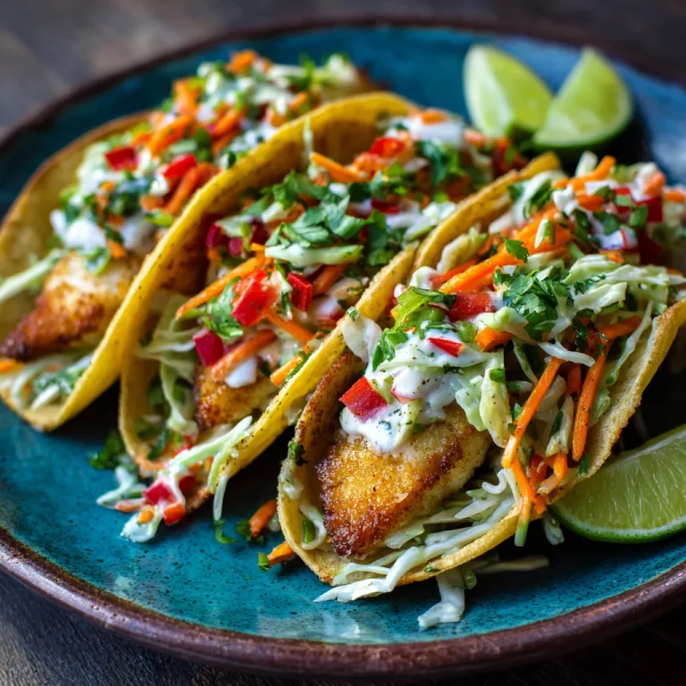 Fish Tacos with Cilantro Lime Slaw