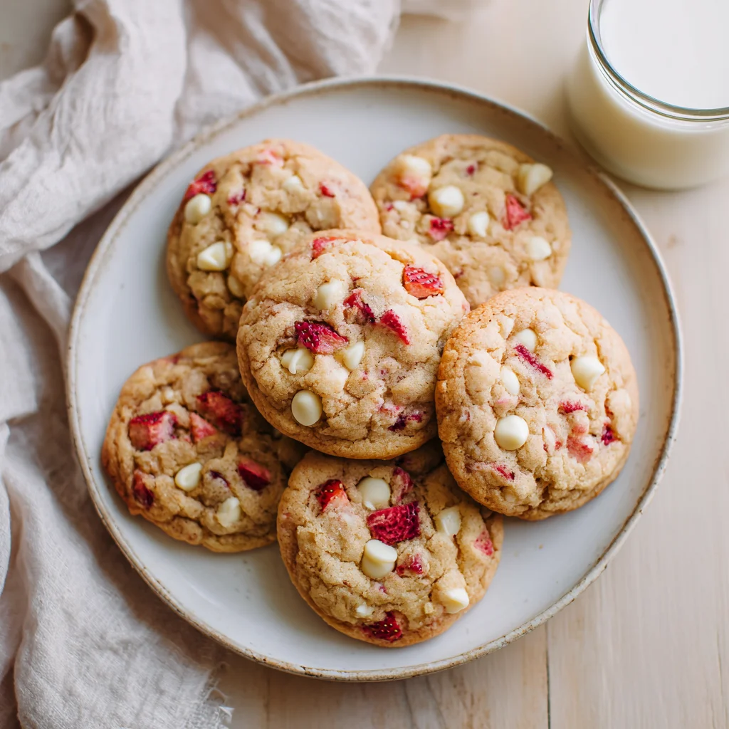 Strawberry White Chocolate Chip Cookies
