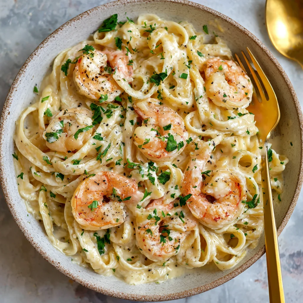Shrimp Alfredo Fettuccine Pasta