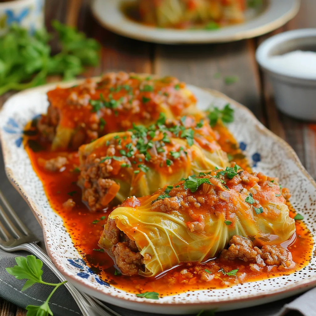 Cabbage Rolls with Ground Beef