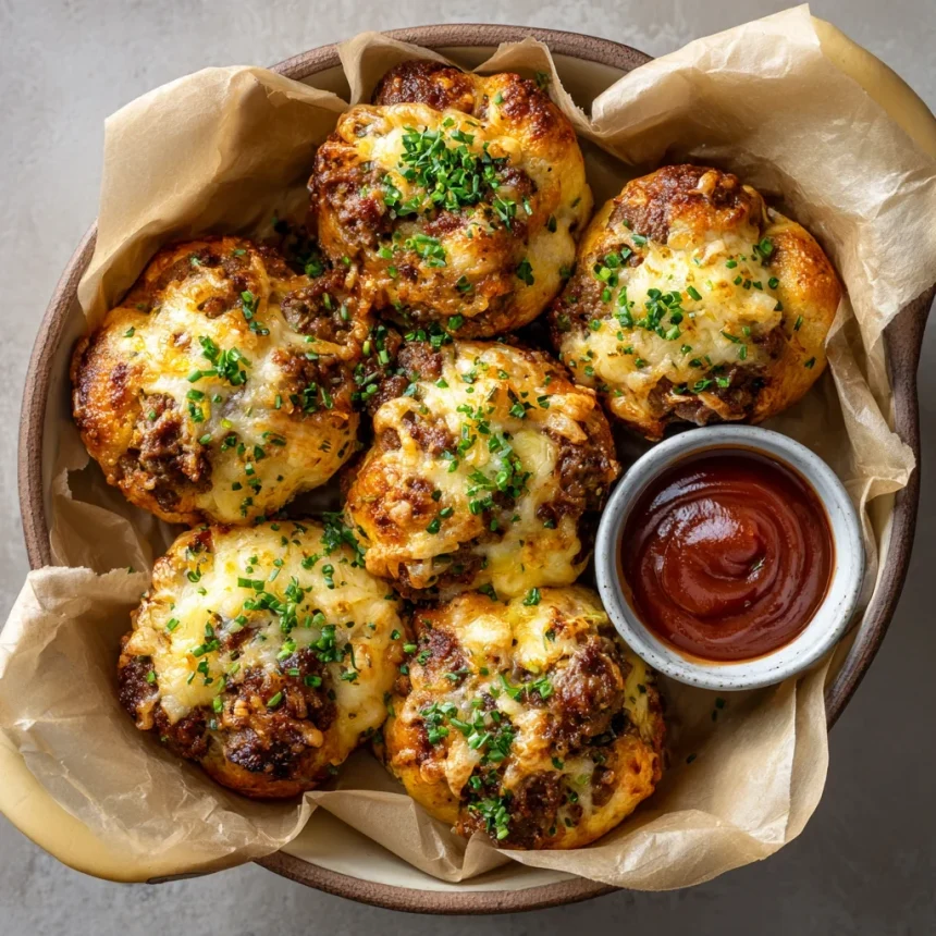 Garlic Parmesan Cheeseburger Bombs