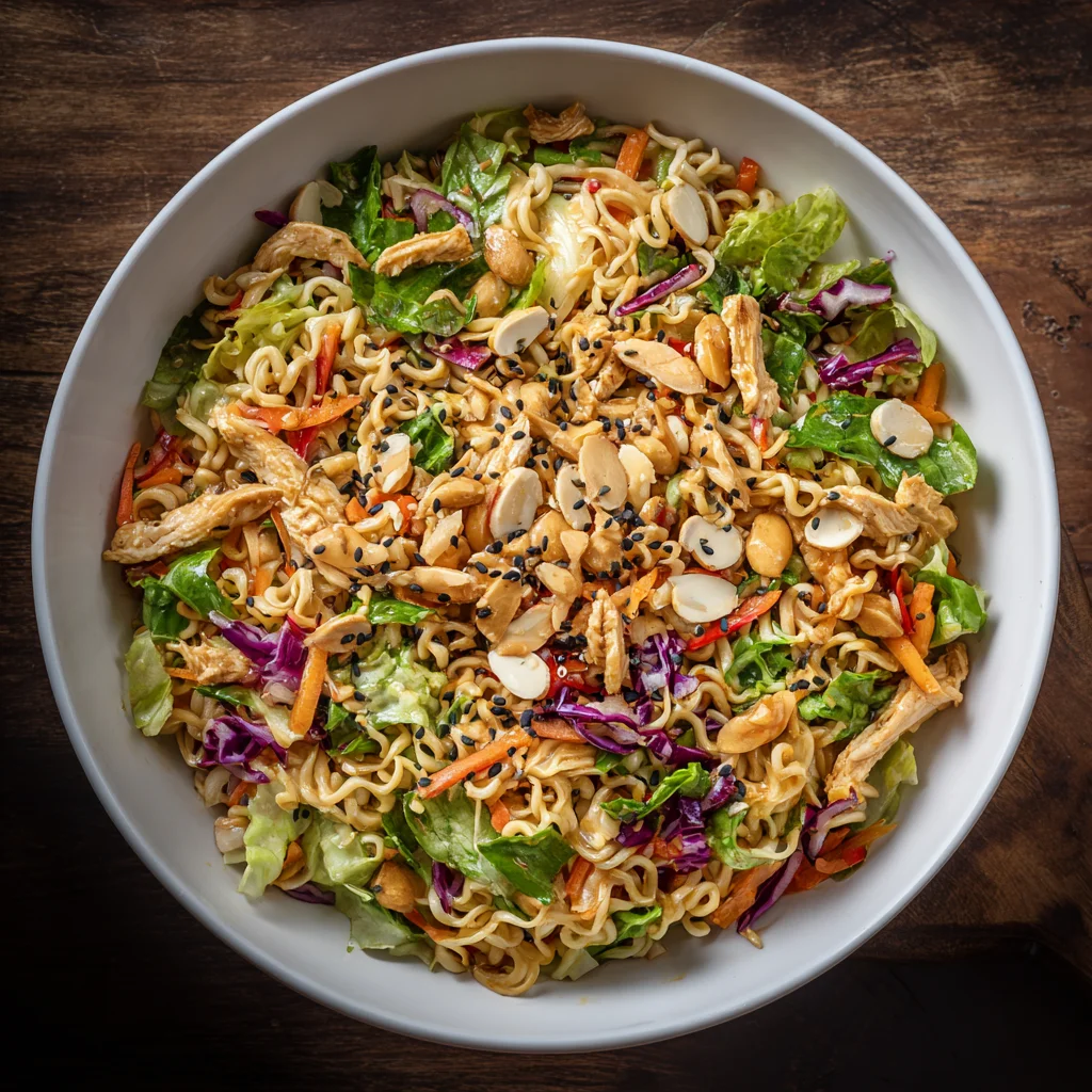 Chinese Chicken Salad with ramen noodles