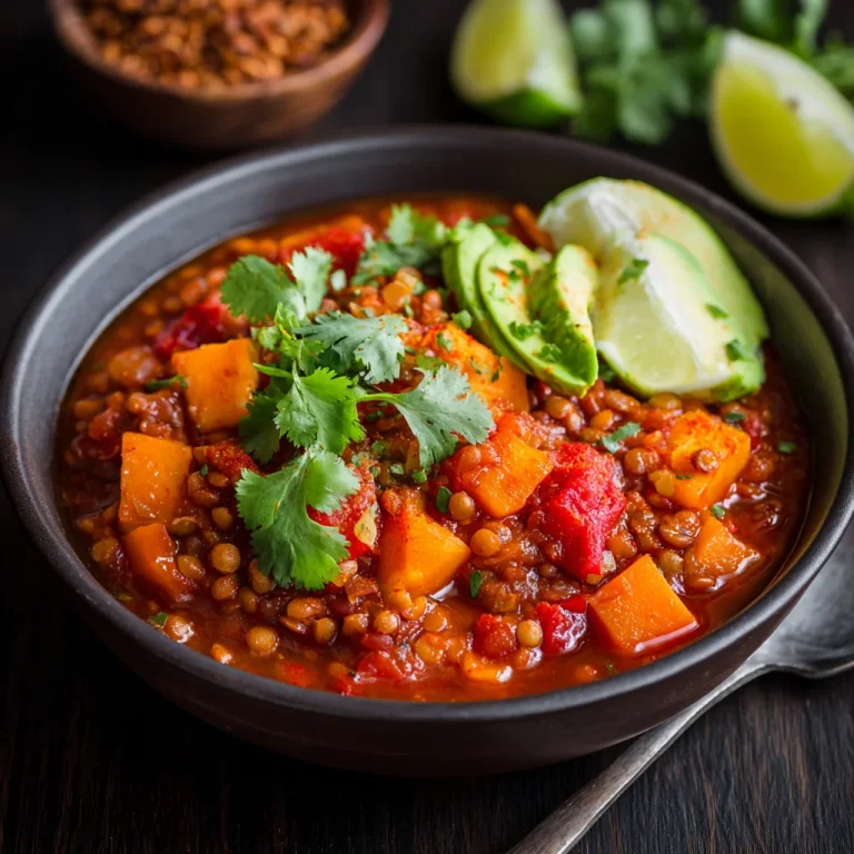 Vegan Sweet Potato and Lentil Chili