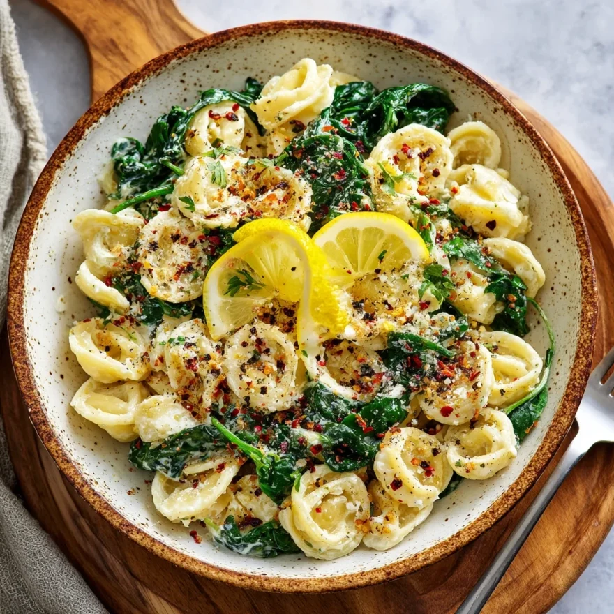Zesty Lemon Ricotta and Spinach Pasta