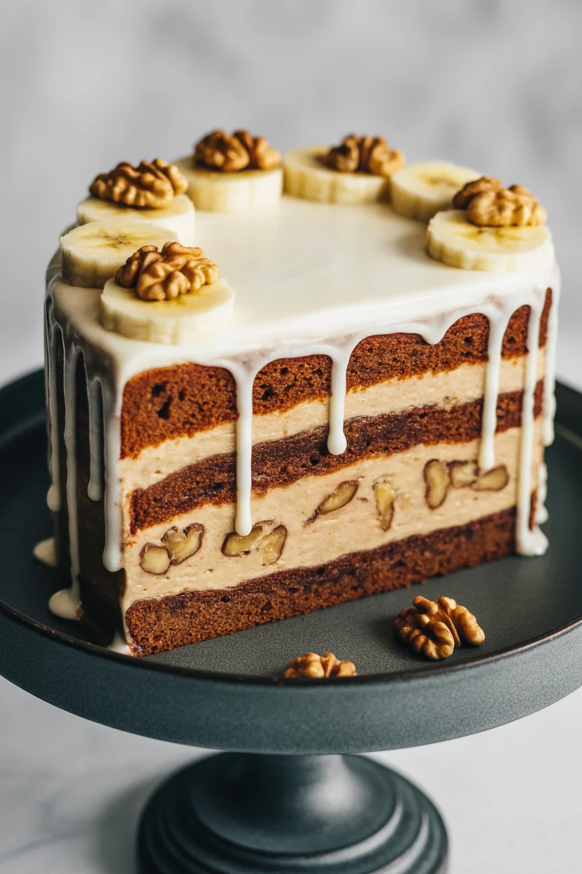Banana Walnut Cream Cake