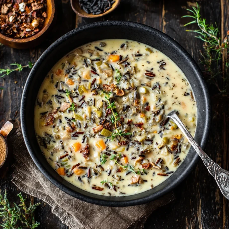 Creamy Autumn Wild Rice Soup