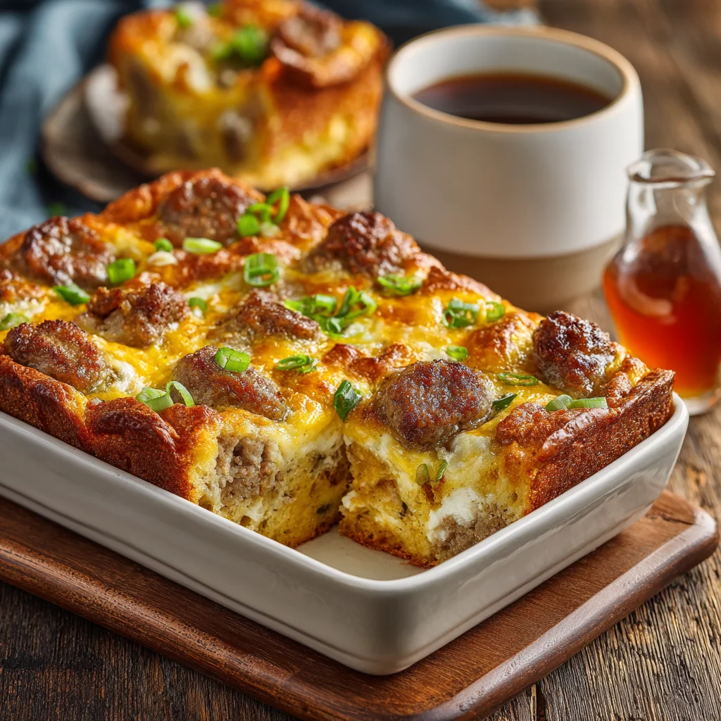 Pancake Sausage Breakfast Casserole