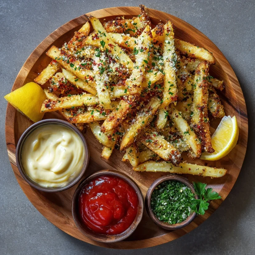 Crispy Air Fryer Garlic Parmesan Fries Recipe