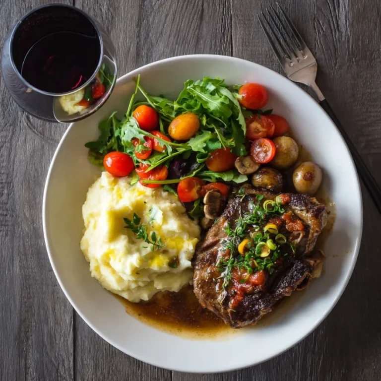 Garlic Parmesan Steak Bites with Creamy Mashed Potatoes