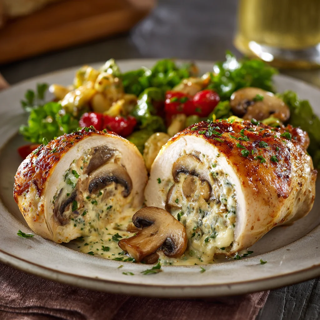 Gouda & Mushroom Stuffed Chicken Breast