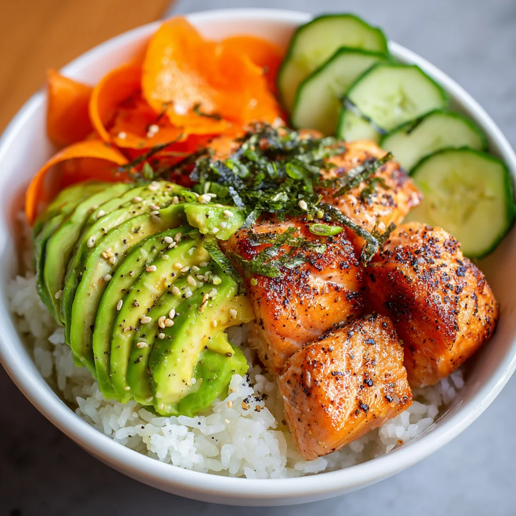 Salmon rice bowl
