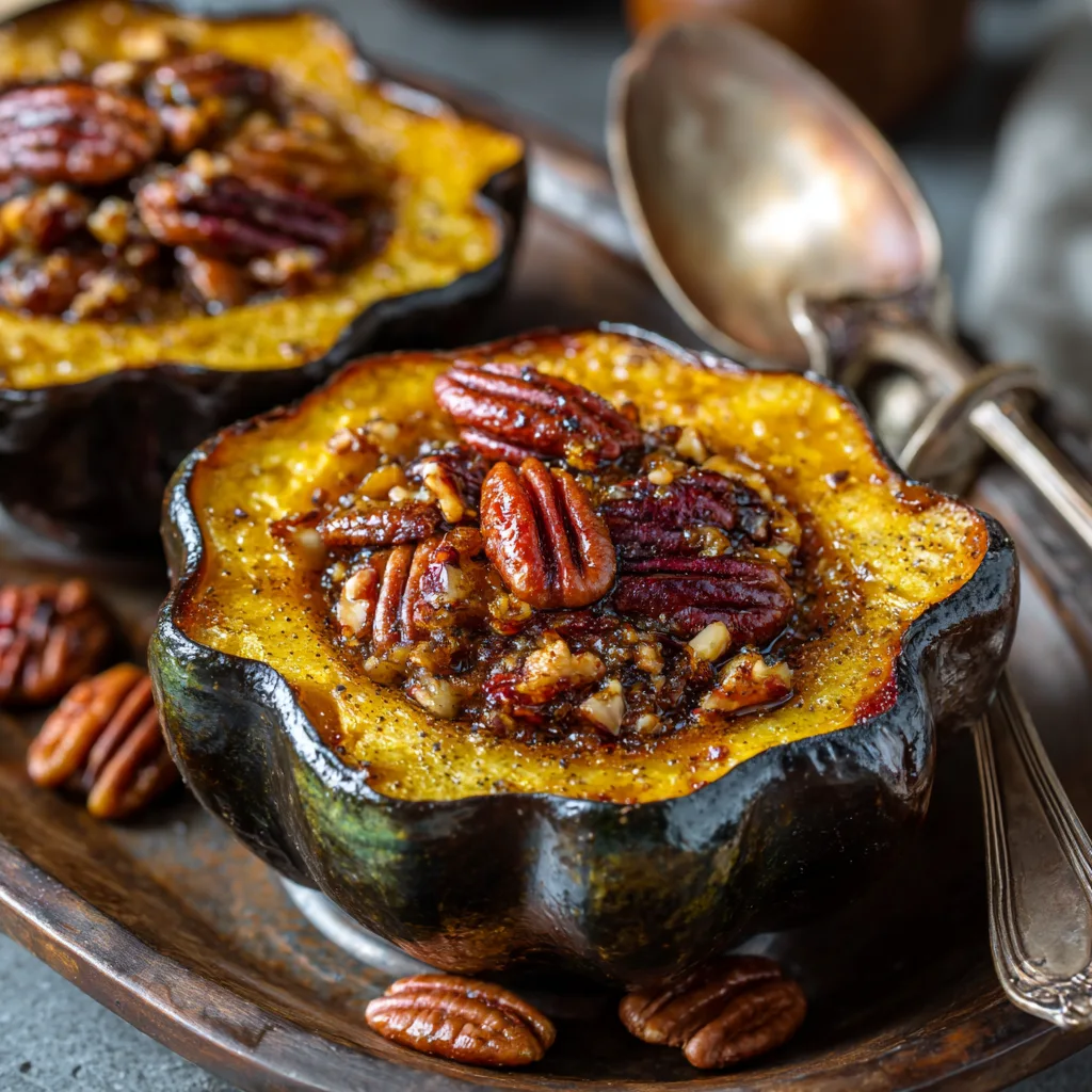 Maple Pecan Roasted Acorn Squash