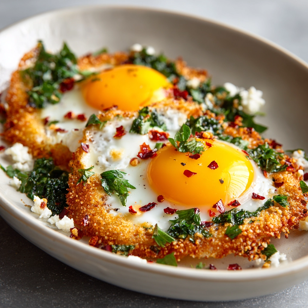 Crispy Feta Fried Eggs Recipe