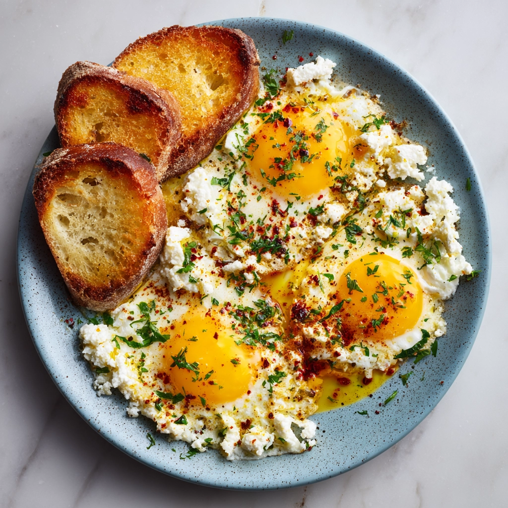 Crispy Feta Fried Eggs Recipe