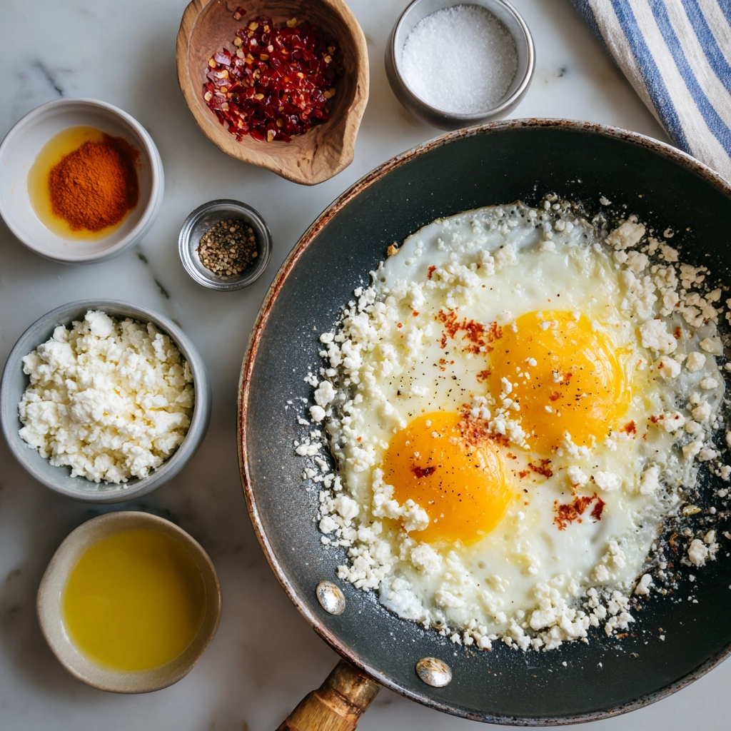 Crispy Feta Fried Eggs Recipe