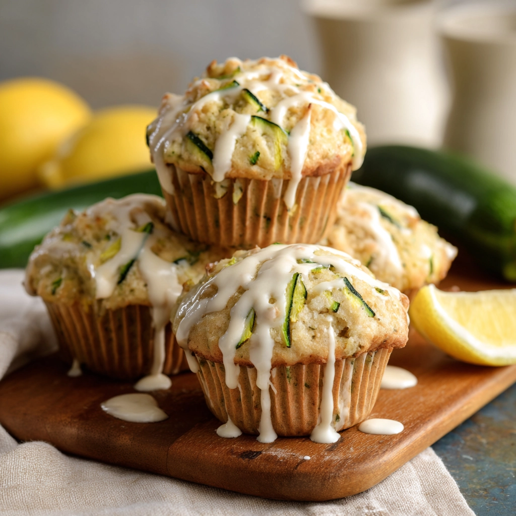 Lemon Zucchini Cream Cheese Muffins