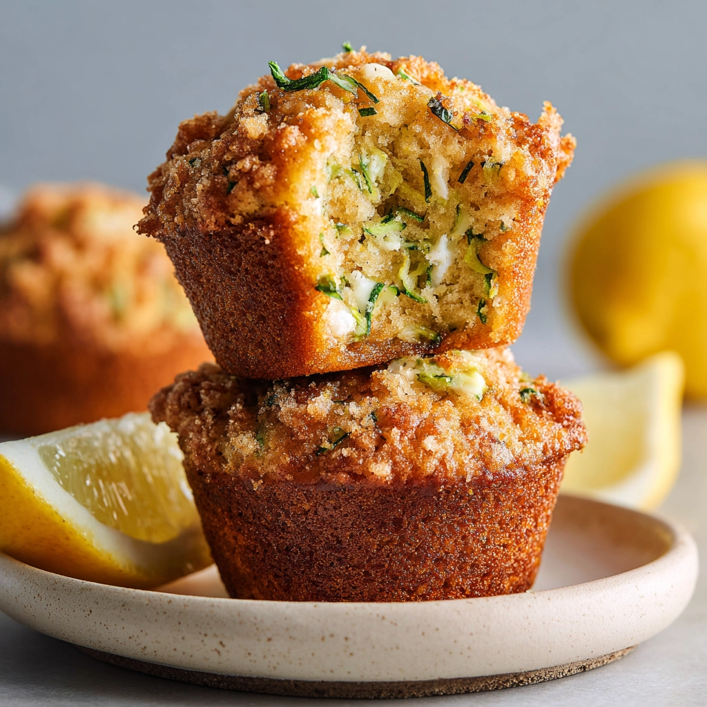 Lemon Zucchini Cream Cheese Muffins