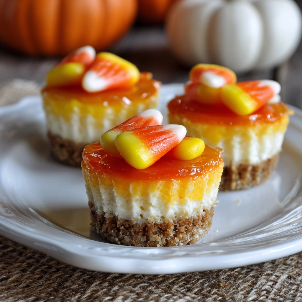 Mini Candy Corn Cheesecakes