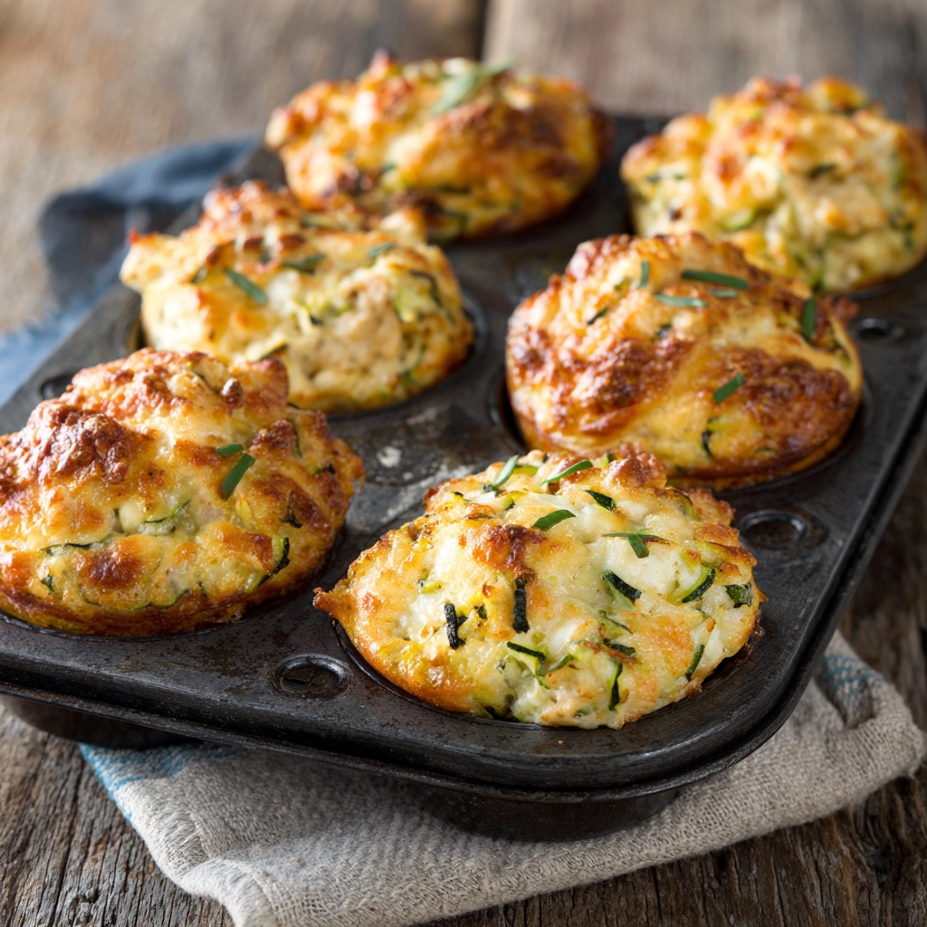 Savory Chicken, Cheese, And Zucchini Breakfast Muffins Recipe