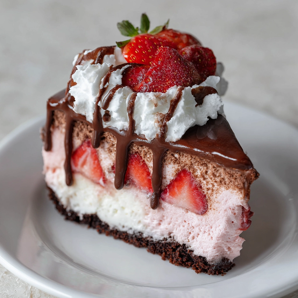 Chocolate Covered Strawberry Ice Cream Cake
