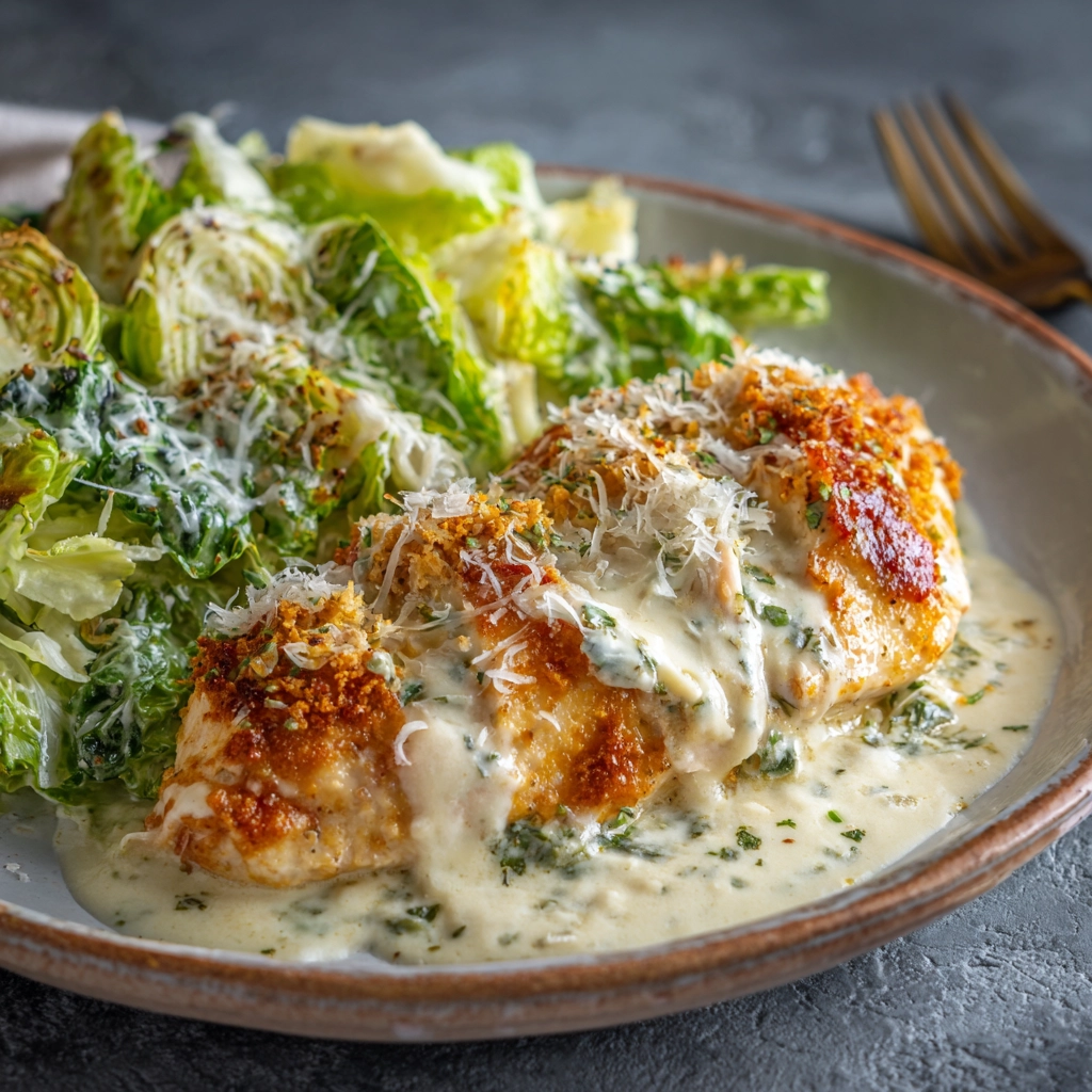 Creamy Parmesan Baked Caesar Chicken Recipe