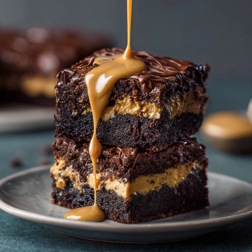 Heavenly Chocolate Peanut Butter Ooey Gooey Cake