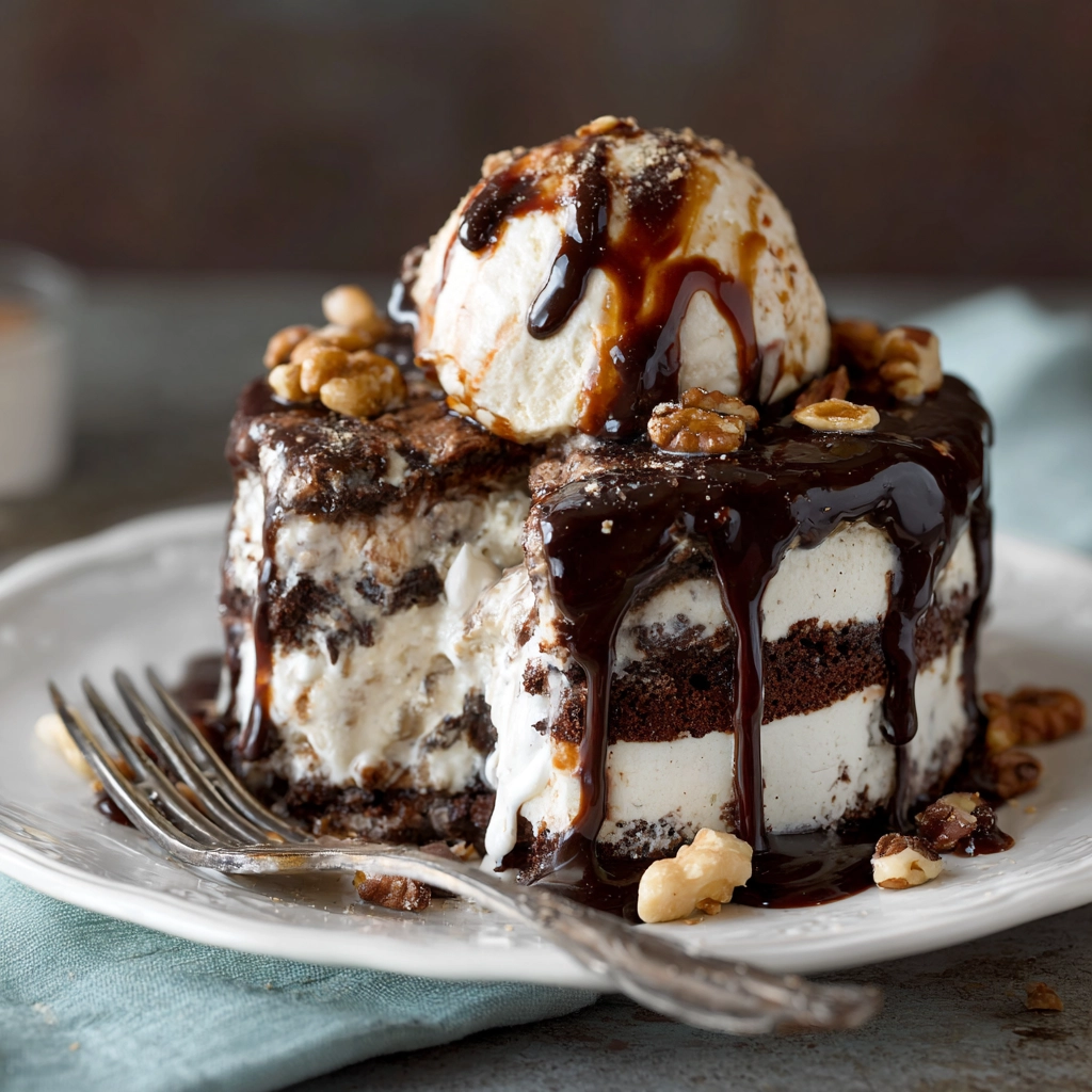 Hot Fudge Ice Cream Cake