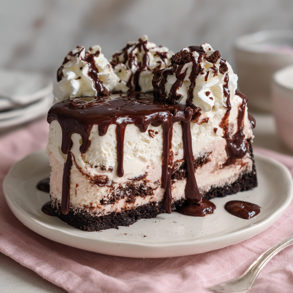 Hot Fudge Ice Cream Cake