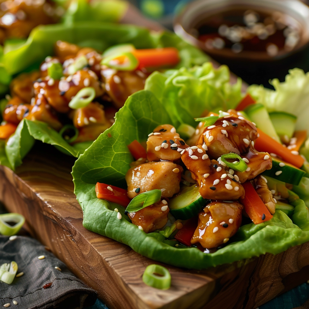 Teriyaki chicken lettuce wraps