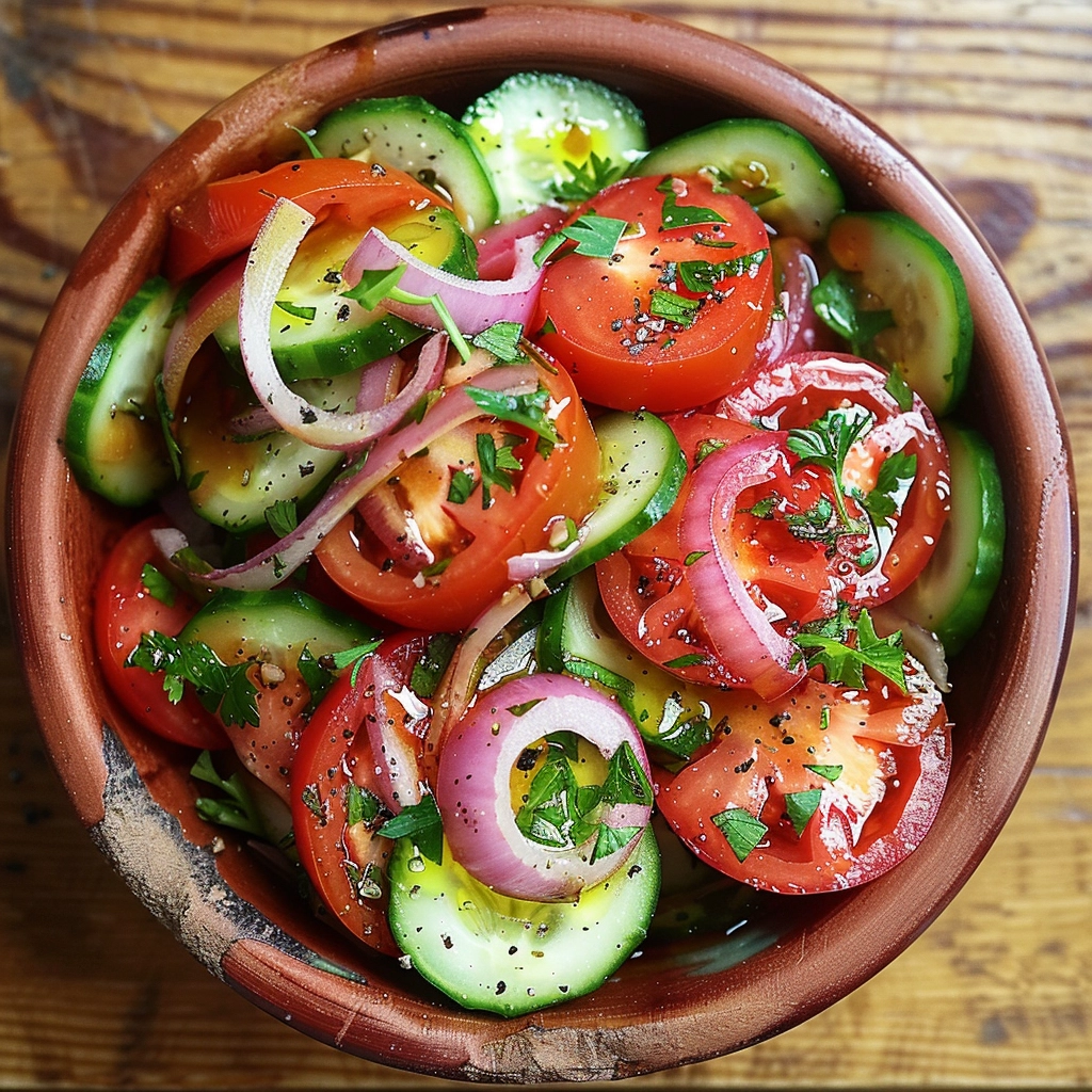 Tomato Cucumber and Onion Salad