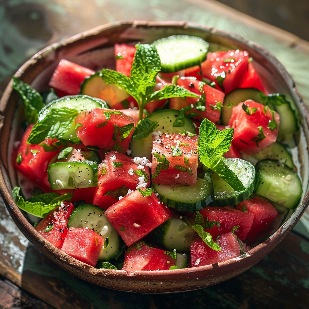 Watermelon Cucumber Salad