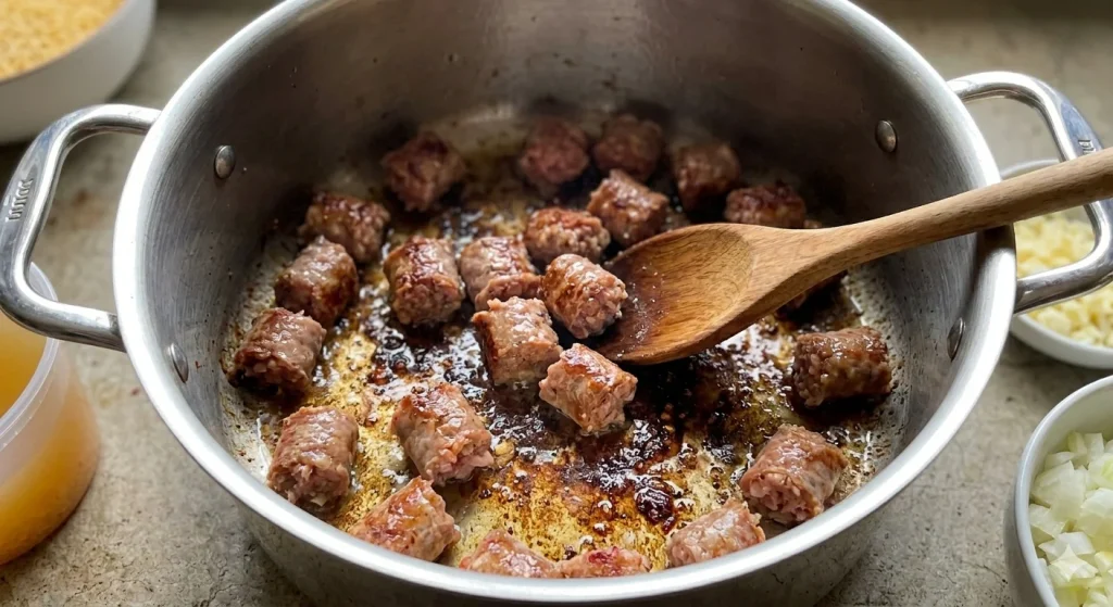 Cheesy Sausage Orzo Recipe